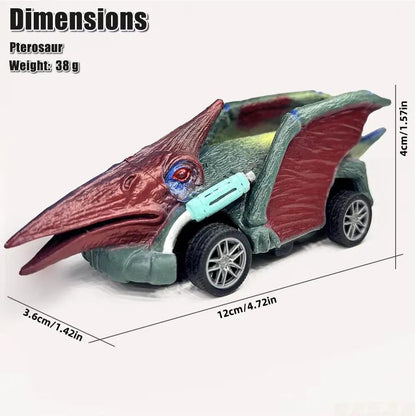 6- Pack ABS Dinosaur Revolving Toy Cars: Unbeatable Durability, Batteryless Design, and Soft - Rubber, Drop - Proof Build! Ide