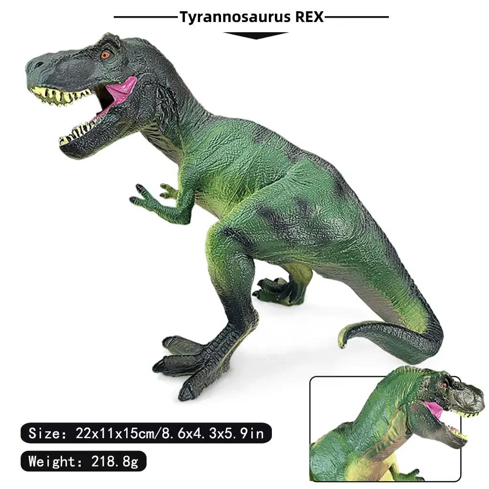 8 Large-Sized Hand-Painted Lifelike Dinosaurs, Length 8-14Inch Cm, Jurassic Tyrannosaurus, Allosaurus, Brachiosaurus, Parasaurolophus, Diplodocus, Spinosaurus, Triceratops, Ornament Collection Models