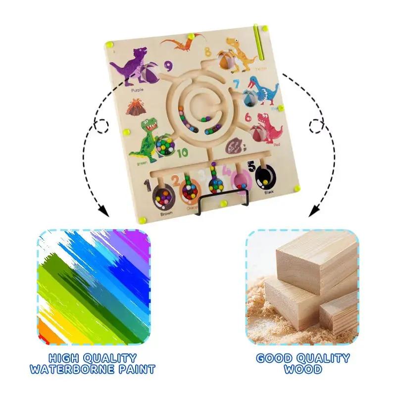 Dinosaur Maze Toy, Magnetic Pen Training, Color and Shape Classification Cognition, Baby Gift.Table Games