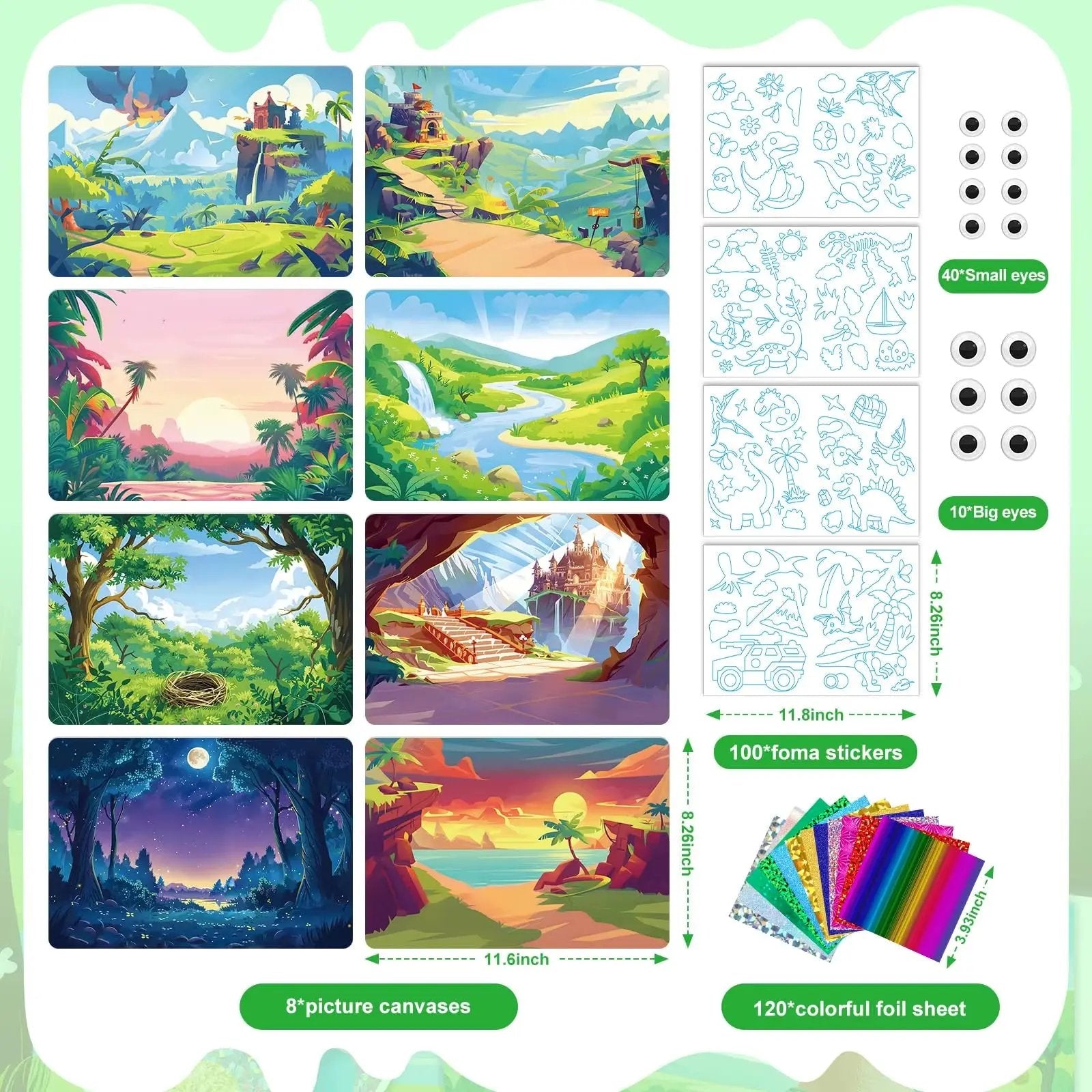 Foil Dinosaur Stickers Book for Kids DIY Foil Art Crafts for Christmas Gift Children'S Busy Sticker Paint Book Cute Stationery