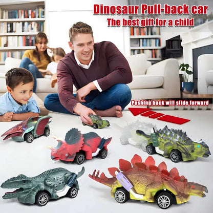 6- Pack ABS Dinosaur Revolving Toy Cars: Unbeatable Durability, Batteryless Design, and Soft - Rubber, Drop - Proof Build! Ide