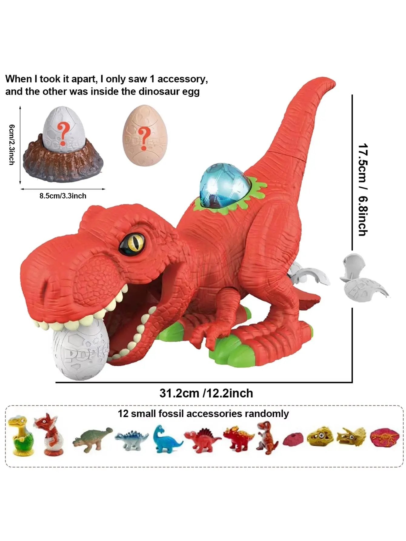 Dinosaur Model Toys, Toy Dinosaurs That Can Eat Eggs, Lay Eggs, and Swing Walking, Suitable for Boys, Girls' Birthday Gift Toys