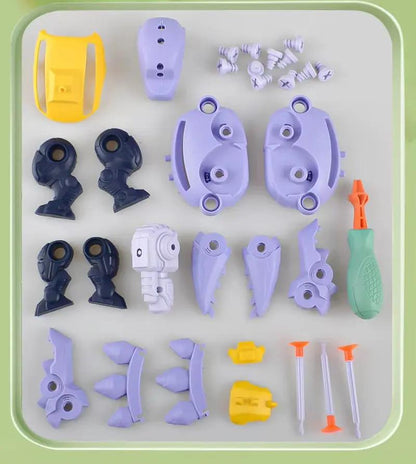 Children'S Dinosaur 3D Puzzle Toys Press to Fire Bullets DIY Detachable Assembly Screw Toys ﻿