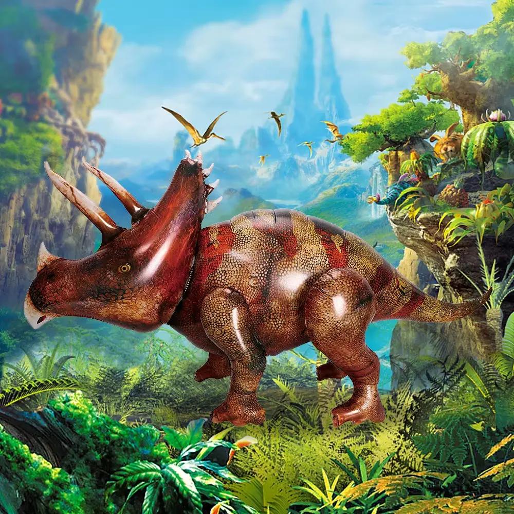 3D Large Walking Dinosaur Foil Balloons Jungle Animal Boys Birthday Party Decors Jurassic Standind Dragon Kids Toys Air Globos