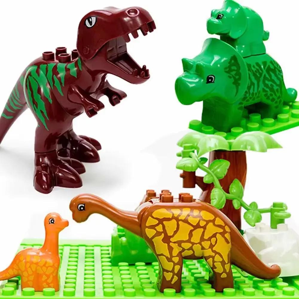 40PCS Dinosaur Valley Building Blocks Set Large Particle Animal Dinosaur World Model Toy Bricks Compatible with Children'S Toys