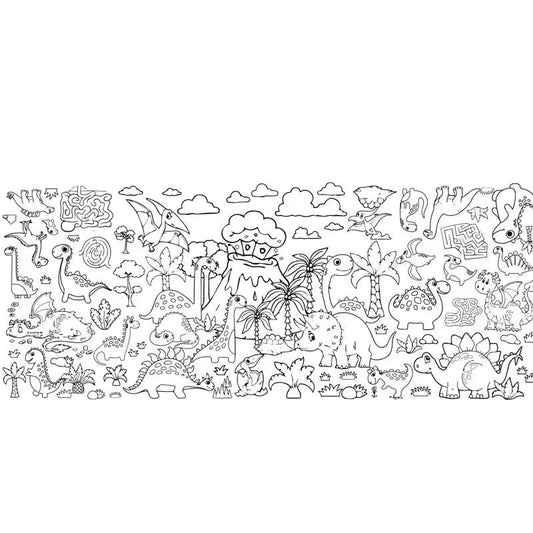 Hot Large Animal Dinosaur World Drawing DIY Coloring Books Large Coloring Tablecloth Birthday Party Supplies Favor for Kids