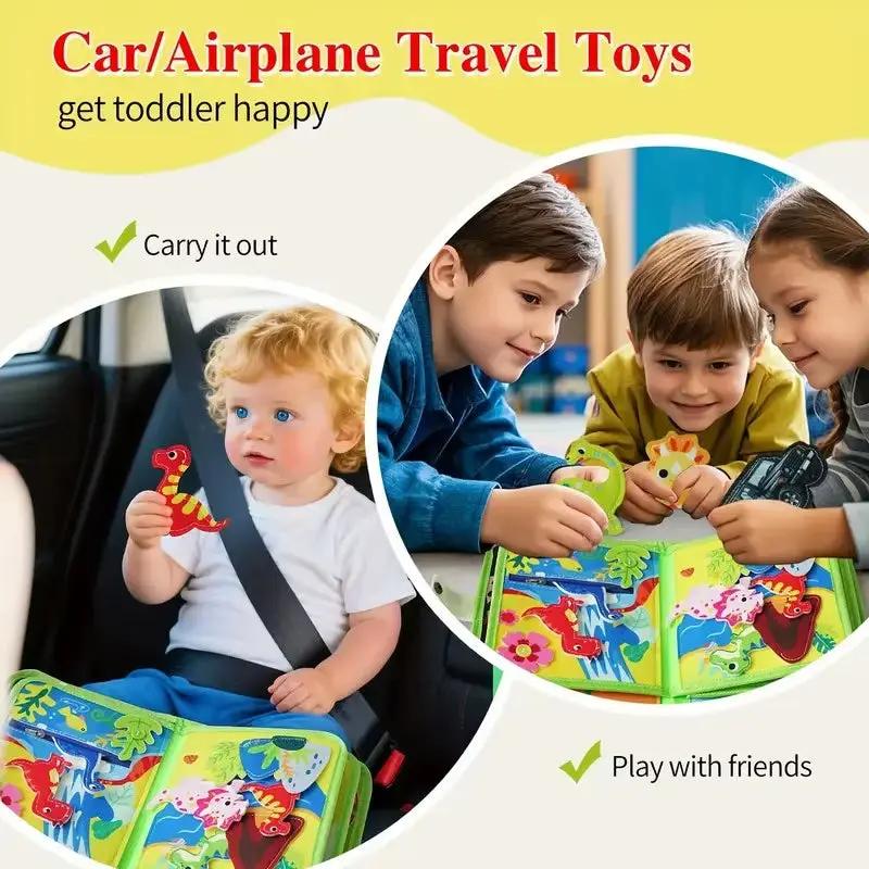 Dinosaur Busy Board Life Skills Educational Learning Sensory Felt Quiet Activity Books for Baby Travel Montessori Toys Boy Girl