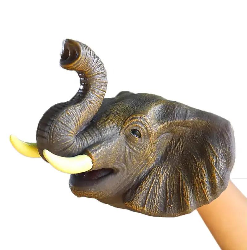 Hand Puppets Dinosaur Head Model Toy T-Rex Dino Jurass Shark Tiger Park Dolls Dinosaur Worlds Soft Plush Toy for Boys Kids Gifts