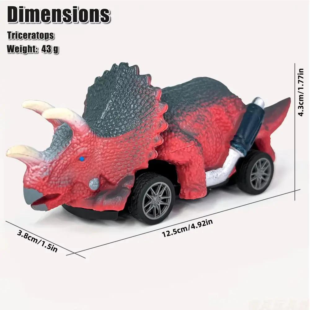 6- Pack ABS Dinosaur Revolving Toy Cars: Unbeatable Durability, Batteryless Design, and Soft - Rubber, Drop - Proof Build! Ide