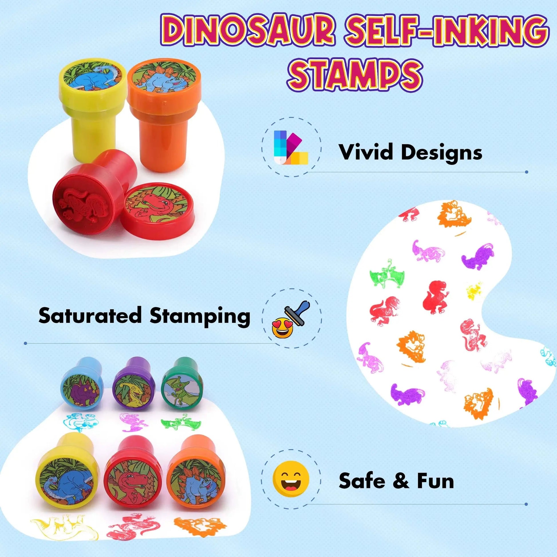 Dinosaur Stamps Party Favor Gifts Classroom Rewards Goody Bag Fillers Teacher Assignment Stamp Baby Shower