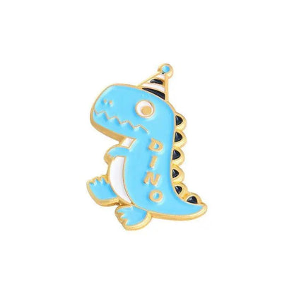 Dinosaur Series Enamel Pins Book Skate Rock LGBT Animal Brooches Lapel Badges Funny Cartoon Jewelry Gifts for Children Wholesale