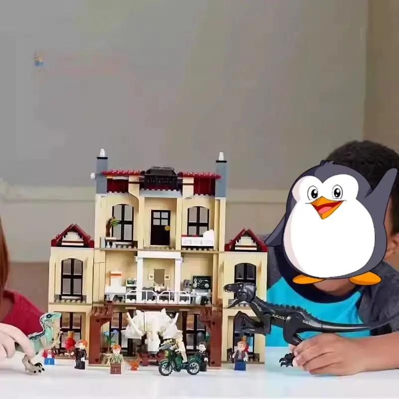 Dinosaur Park Tyrannical Dragon Attacks the Manor Creative Building Blocks Toy Children'S Puzzle Assembly for Kids Gifts 75930