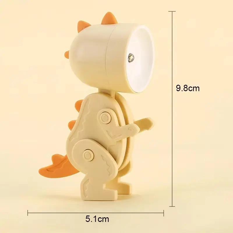 Mini Dinosaur Night Light Battery Magnetic Folding Nights Lamp Bedroom Bedside Table Ornaments Children'S Toys LED Night Lights