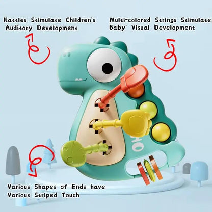 Montessori Toys for Babies 6 12 Months Dinosaur Pull String Toys Newborn Sensory Teething Toys Baby Fine Motor Development Games