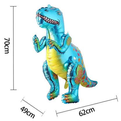3D Standing Large Foil Dinosaur Tyrannosaurus Balloons Kids Dinosaur Birthday Party Decoration Inflatable Safari Favors Supplies