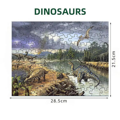 100 Pieces Jigsaw Puzzle Assembling Picture Cartoon Animals Dinosaurs Decompression Puzzles Toy Educational Gifts