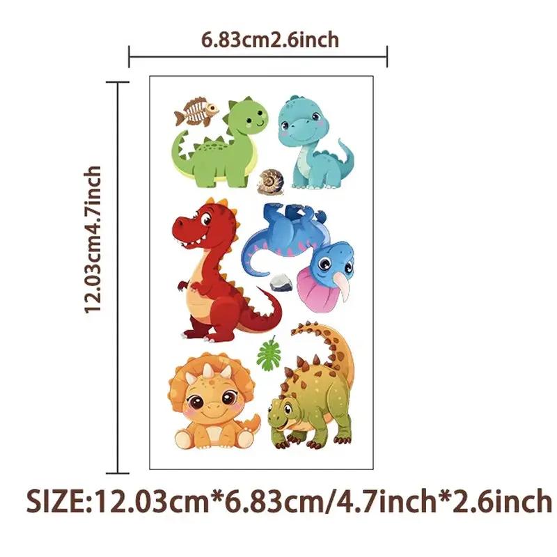 10Pcs Cartoon Dinosaur Tattoo Stickers Cute Animal Birthday Party Temporary Tattoos Sticker Pack Funny Kids Christmas Gift Toy