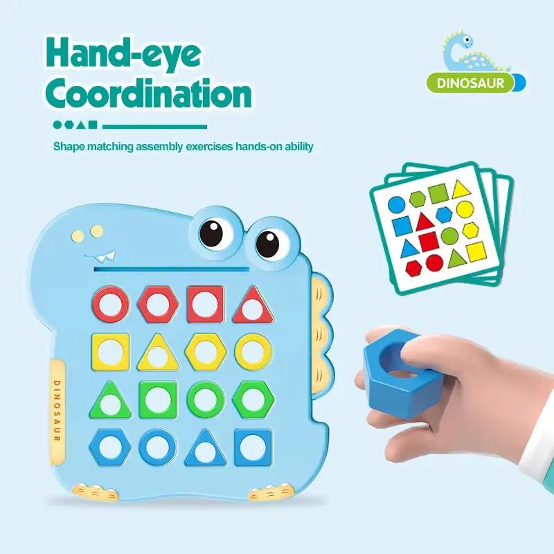 Dinosaurs Collide, Geometric Shapes Pair, Puzzle Thinking Training, Parent-Child Early Education, Interactive Tabletop Game Toys