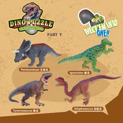 4Pcs 4D Stereoscopic Assembly Dinosaur Egg Piece and Insert Dinosaur Dinosaur Simulation Model Toy Educational Toys for Children