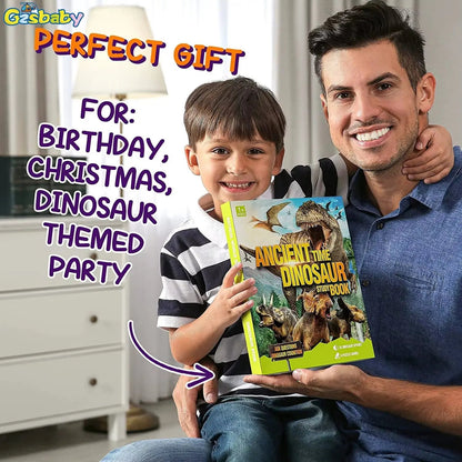 Children'S Dinosaur Busy Book, with Sounds,Names and Realistic Sounds Interactive Dinosaur Toys, Gifts for Boys and Girls