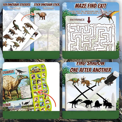 Children'S Dinosaur Busy Book, with Sounds,Names and Realistic Sounds Interactive Dinosaur Toys, Gifts for Boys and Girls
