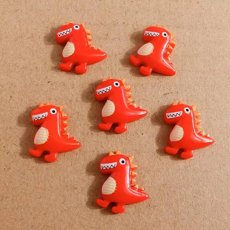 10Pcs 21*19Mm Cute Resin Dinosaur Flatback Cabochon Scrapbooking for Girls DIY Hairpin Headband Embellishments Birthday Gifts