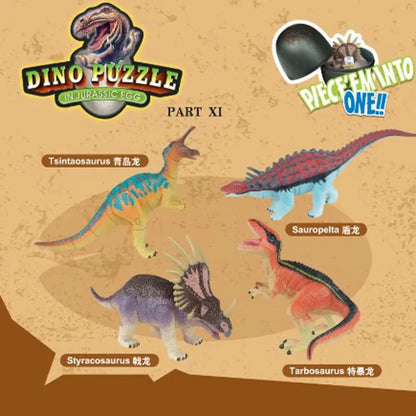 4Pcs 4D Stereoscopic Assembly Dinosaur Egg Piece and Insert Dinosaur Dinosaur Simulation Model Toy Educational Toys for Children
