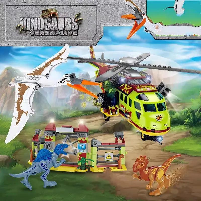 FC3726 Dinosaur Series Airplane Escape from Wind God Pterosaur /FC3727 Dinosaur Brawl 6 Puzzle Building Blocks Toys and Gifts