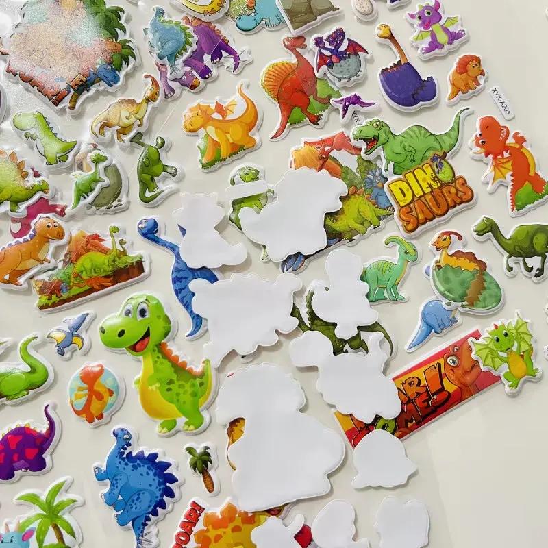 Cute Cartoon Dinosaur 3D Bubble Stickers for Scrapbooking Diary Decoration DIY Various Scenes Using Birthday Gift Stickers