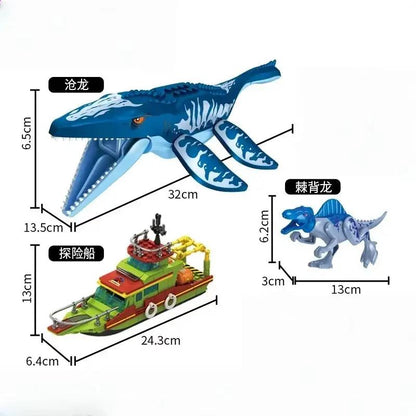 Jurassic Dinosaur Rescue Adventure Building Set with Movable T-Rex Figure Sturdy Tree House & Rescue Truck Model Building Blocks