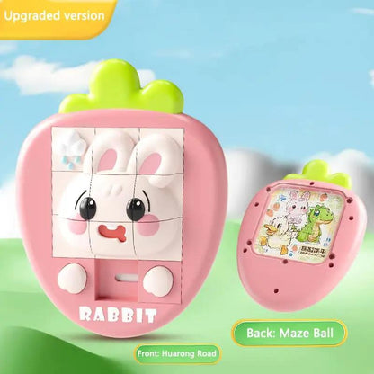 Cartoon Dinosaur Slide Puzzle Game Huarong Road Puzzle Board Educational Smart Logic Board Game for Children Ages 2-6 Travel Toy