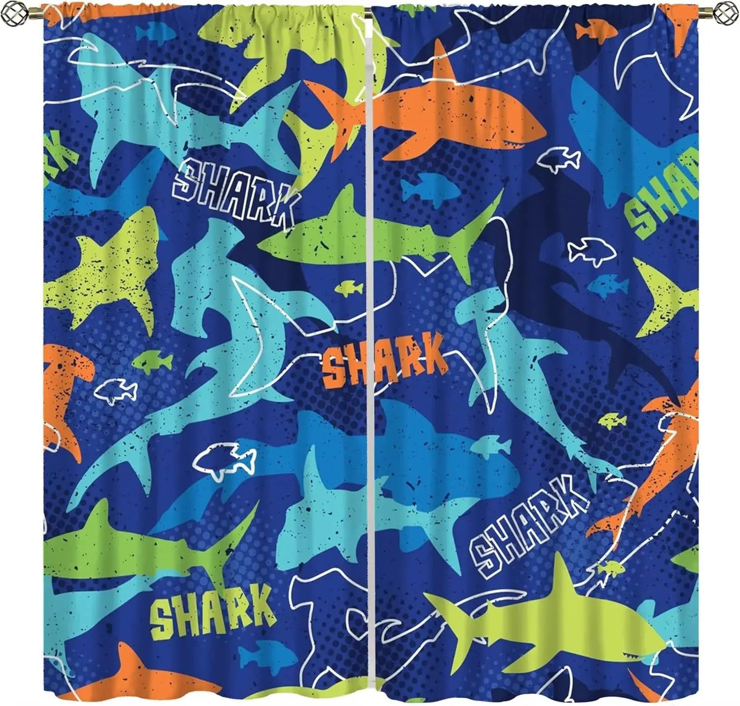 Toddler Dinosaur Curtains, Blue Cartoon Forest Plant Jurassic Cute Dinosaur Animal Windows Treatments Drapes for Boys Kids