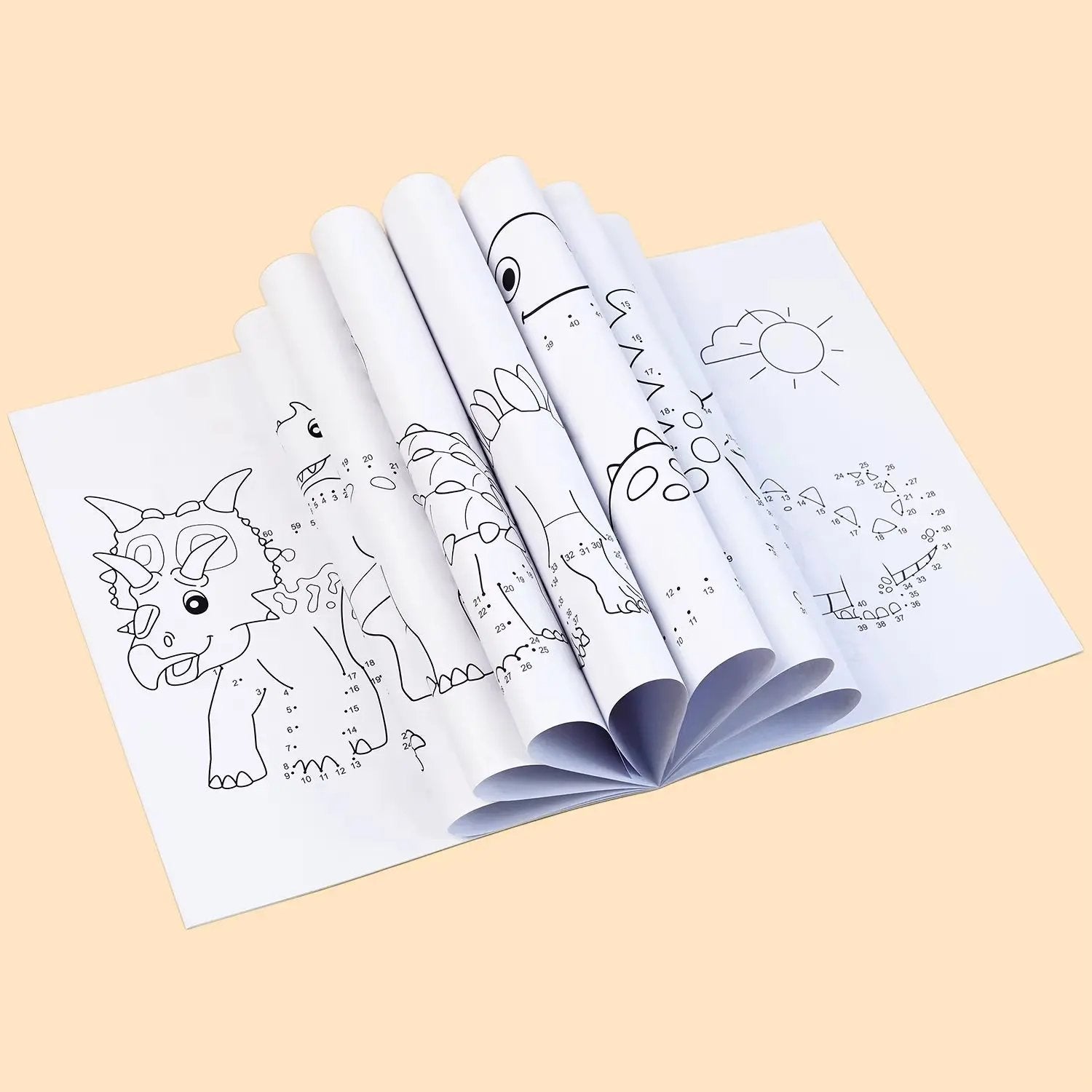 2-In-1 Jumbo Dot to Dot and Draw Activity Book - Connect the Dots to Create Dinosaurs, Tracing, Coloring, Counting Practice Book