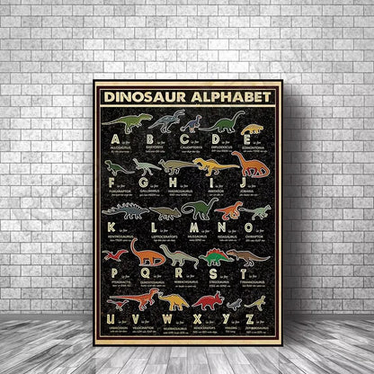 Dinosaur Alphabet Poster, Dinosaur Art Print, Dinosaur Lover Gift, Wall Home Decor