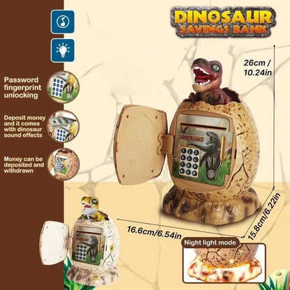 Dinosaur Egg Piggy Bank 3 in 1 Fingerprint Password Lock Money Saving Box Electronic ATM Luminous Cash Box Kid Play House Toy