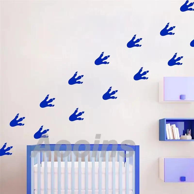 Dinosaur Paw Print Wall Decals Vinyl Stickers , Cartoon Dinosaur Claw Pattern Wall Stickers for Kids Room Cute Decor