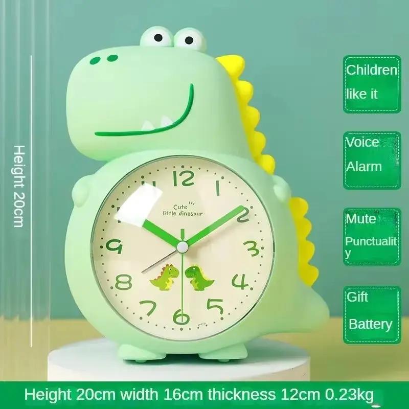 Dinosaur-Themed Alarm Clock for Kids - Wake-Up Light, Cute Cartoon Design, Perfect for Boys, Girls & School Students!