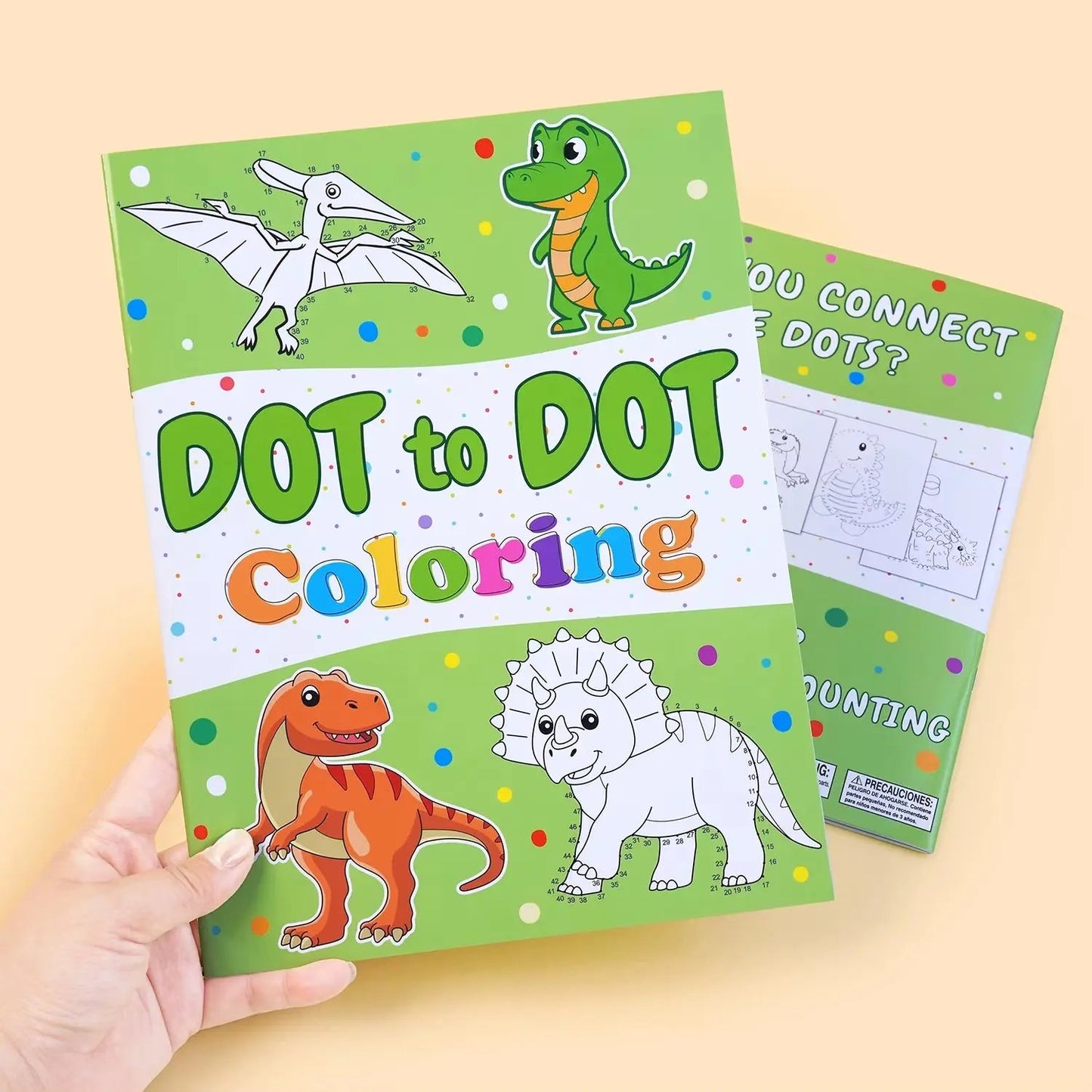 2-In-1 Jumbo Dot to Dot and Draw Activity Book - Connect the Dots to Create Dinosaurs, Tracing, Coloring, Counting Practice Book