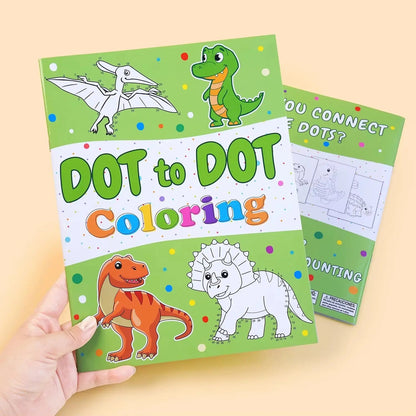 2-In-1 Jumbo Dot to Dot and Draw Activity Book - Connect the Dots to Create Dinosaurs, Tracing, Coloring, Counting Practice Book