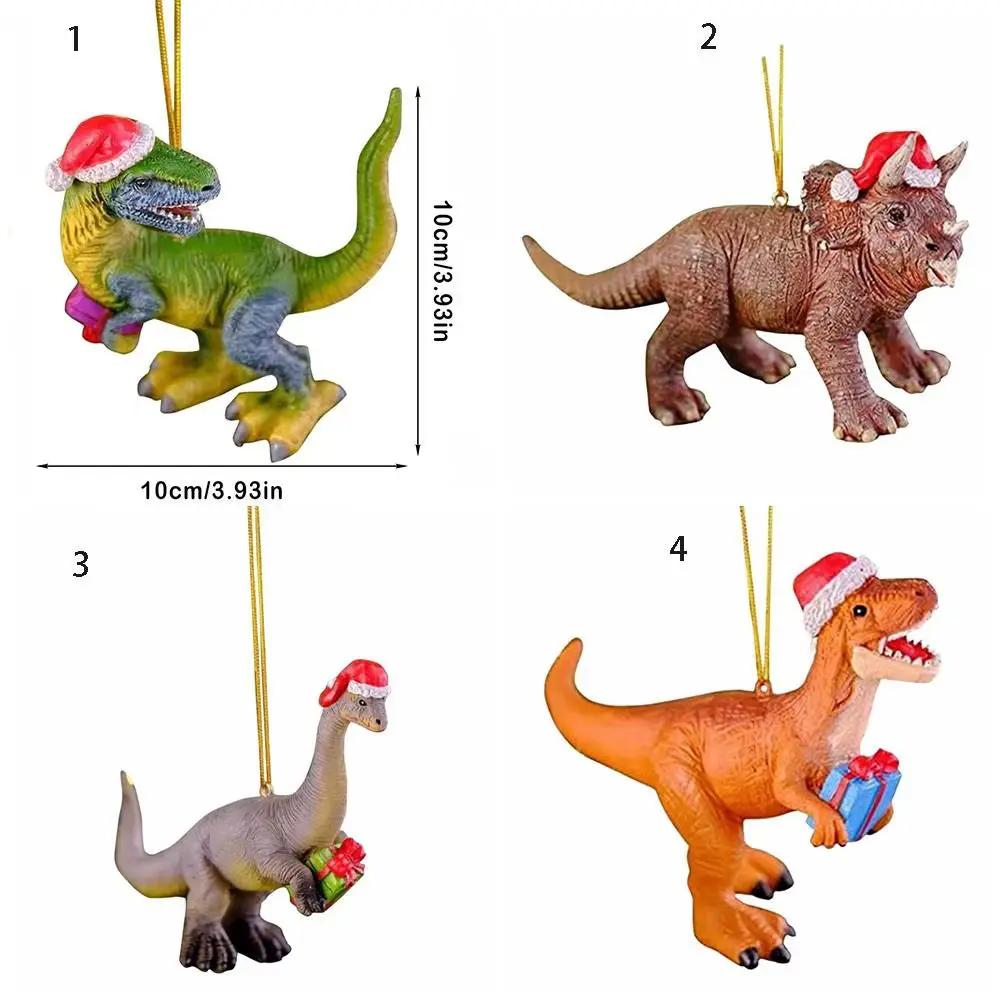 2D Acrylic Dinosaur Pendant Dinosaur Acrylic Xmas Tree Dragon Ornaments Cute Eye-Catching Dinosaur Car Mirror Pendant Office