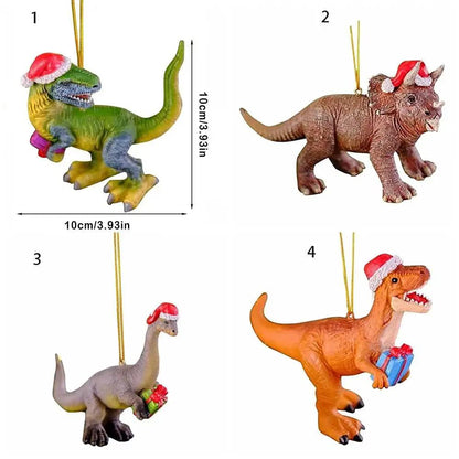 2D Acrylic Dinosaur Pendant Dinosaur Acrylic Xmas Tree Dragon Ornaments Cute Eye-Catching Dinosaur Car Mirror Pendant Office