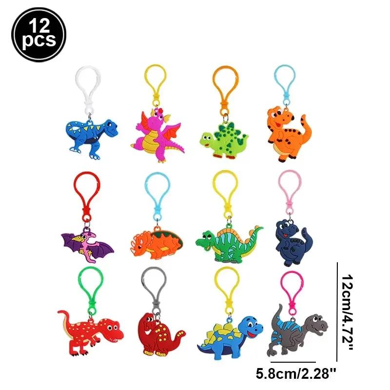 Dinosaur Party Goodie Bags Fillers Tattoo Keychain Rubber Slap Bracelet Dino Ring Kids Dinosaur Birthday Party Supplies Gift Toy