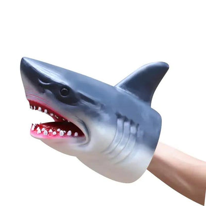 Hand Puppets Dinosaur Head Model Toy T-Rex Dino Jurass Shark Tiger Park Dolls Dinosaur Worlds Soft Plush Toy for Boys Kids Gifts