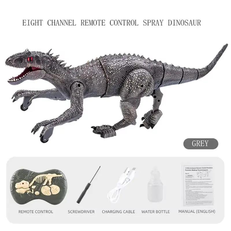 Children Remote Controlled Spray Jurassic Dinosaur 2.4G Sound and Light Simulation Walking Electric Intelligent Dinosaur Toy