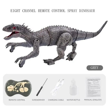 Children Remote Controlled Spray Jurassic Dinosaur 2.4G Sound and Light Simulation Walking Electric Intelligent Dinosaur Toy