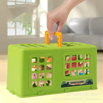 Children'S Simulation Dinosaur Sliding Vehicle Toy with Foldable Dinosaur Eggs DIY Set Educational Playset for Kids