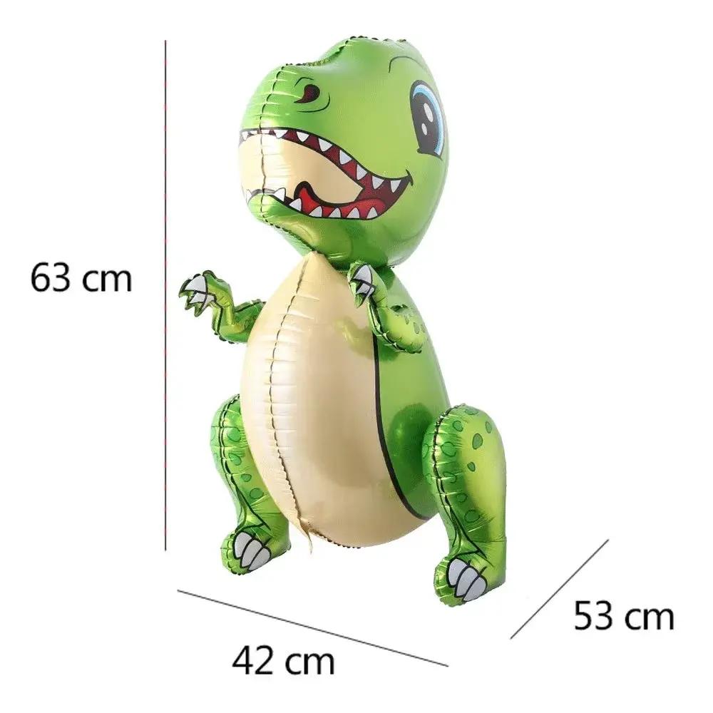 3D Standing Large Foil Dinosaur Tyrannosaurus Balloons Kids Dinosaur Birthday Party Decoration Inflatable Safari Favors Supplies