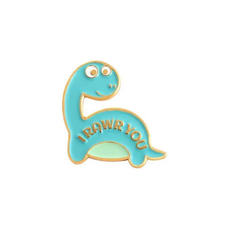 Dinosaur Series Enamel Pins Book Skate Rock LGBT Animal Brooches Lapel Badges Funny Cartoon Jewelry Gifts for Children Wholesale