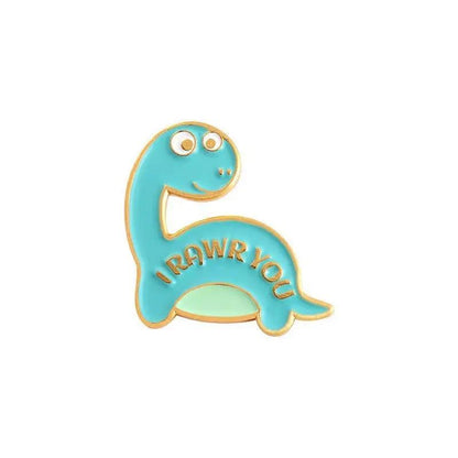 Dinosaur Series Enamel Pins Book Skate Rock LGBT Animal Brooches Lapel Badges Funny Cartoon Jewelry Gifts for Children Wholesale