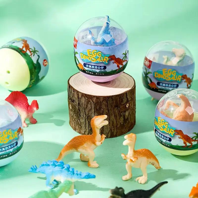 Childrens 10Pcs Mini Simulated Dinosaur Model Surprise Capsule Egg Kids Boys Lovely Birthday Party Favors Toys for 2-4 Years Old